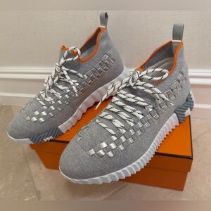 Hermès Slip-On Sneakers – Knit & lamb skin– Made in Italy Size 39,5 ( US 9-9,5)